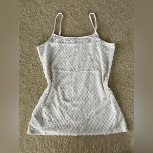 LOFT - Women’s White Lace Front Tank/Camisole W/ Spaghetti Straps, Coquette, Y2K
